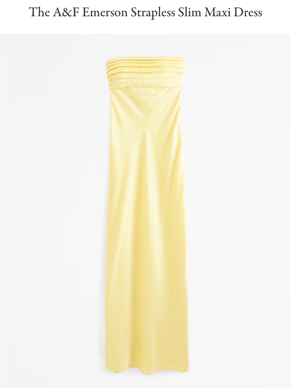 Abercrombie & Fitch Emerson Strapless Slim Maxi Dress Sunny Yellow XL - Picture 5 of 6